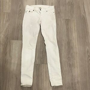 True Religion White Low Rise Super Skinny Jeans